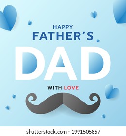 Happy Father's Template ,on Blue background ,Vector illustration EPS 10