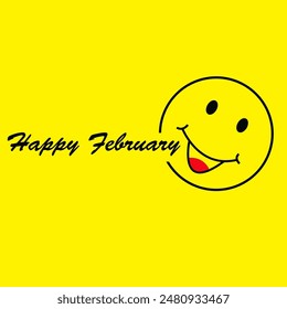 happy february vector template design illustration