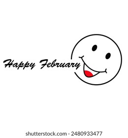 happy february vector template design illustration