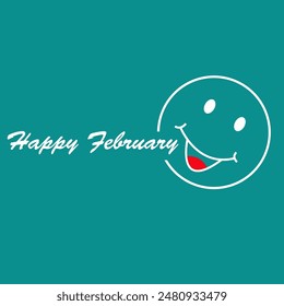 happy february vector template design illustration