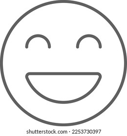 HAPPY Feedback icon with black outline style