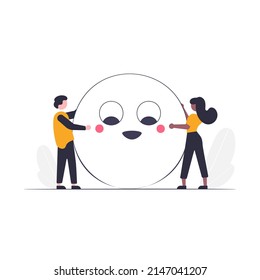 Happy feeling vector illustration for web and app design