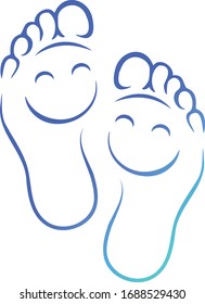 Happy Feet Concept Logo Illustration