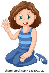 A happy female character illustration