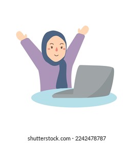 Happy Female Employee Working at the Office
