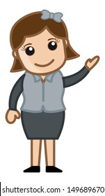 Happy Female Professional - Business Cartoon Character Vector