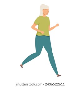 Happy female running icon cartoon vector. Workout training. Happy sport person