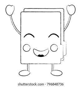 happy file folder kawaii icon image 