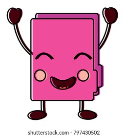 happy file folder kawaii icon image 