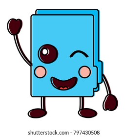 happy file folder kawaii icon image 