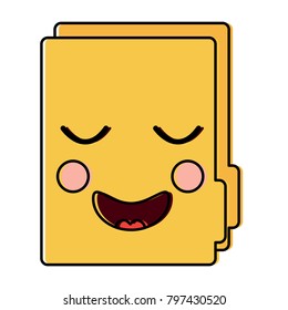 happy file folder kawaii icon image 