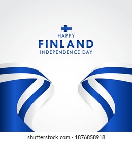 Feliz Día de la Independencia de Finlandia Ilustración de diseño de plantillas de vectores