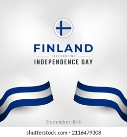Happy Finland Independence Day December 6th Celebration Vector Design Illustration. Template for Poster, Banner, Advertising, Greeting Card or Print Design Element