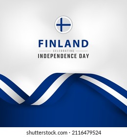 Happy Finland Independence Day December 6th Celebration Vector Design Illustration. Template for Poster, Banner, Advertising, Greeting Card or Print Design Element