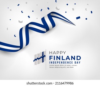 Happy Finland Independence Day December 6th Celebration Vector Design Illustration. Template for Poster, Banner, Advertising, Greeting Card or Print Design Element