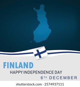 Happy Finland Independence day, finland Flag December 6  , National Day, National Flag, Creative Minimal Design Editable vector .Afghanistan  banner design shape vector illustration