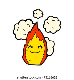 happy fire cartoon character
