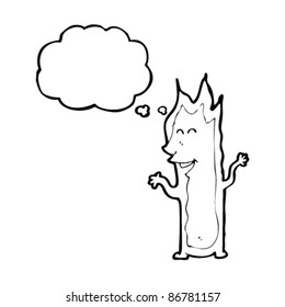 caricatura del personaje del fuego feliz