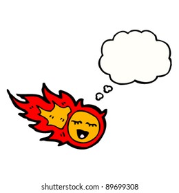 personaje de caricatura de bola de fuego feliz
