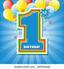 1st birthday images stock photos vectors shutterstock https www shutterstock com image vector happy first birthday background 249232642