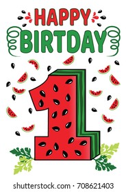 Happy First Birthday Card 