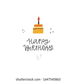 Happy first birthday flat greeting card template