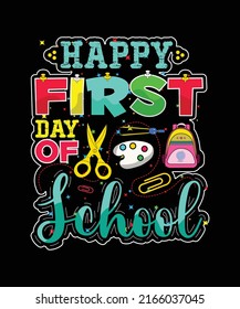 Happy First day at school t-shirt design