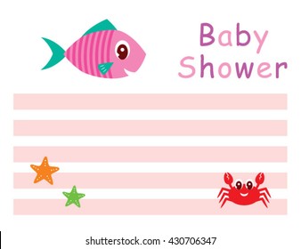 happy fish baby shower greeting card