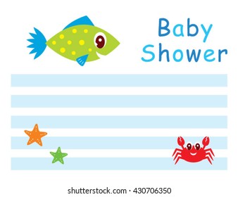 happy fish baby shower greeting card