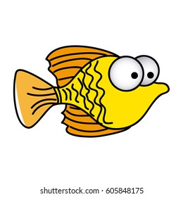 happy fish cartoon icon, vector illustration design