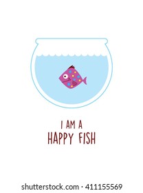 i am a happy fish vector