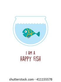 i am a happy fish vector