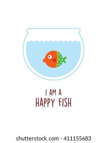 i am a happy fish vector