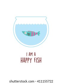 i am a happy fish vector