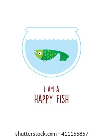 i am a happy fish vector