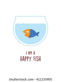 i am a happy fish vector