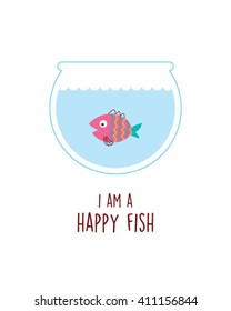 i am a happy fish vector