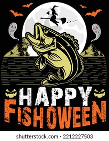 HAPPY FISHOWEEN HALLOWEEN TSHIRT - HALLOWEEN T-SHIRT DESIGN