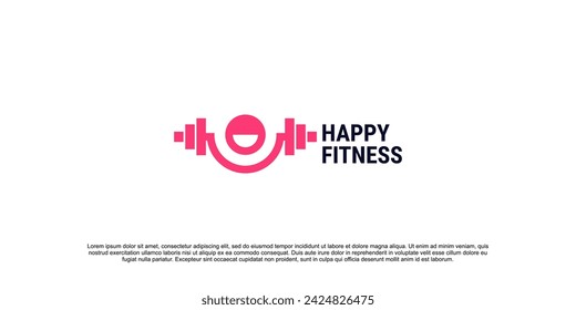 happy fitness logo, simple gym logo idea