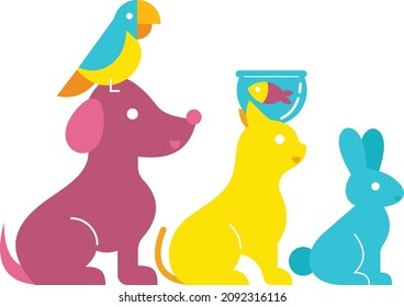 Happy Five Friend Animal Vector Design