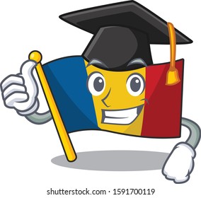 happy flag chad Scroll wearing a black Graduation hat