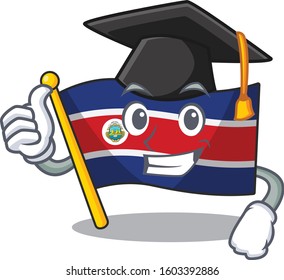 happy flag costa rica Scroll wearing a black Graduation hat