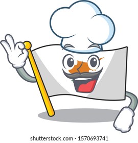 Happy flag cyprus cartoon Chef character with white hat