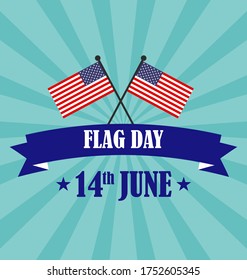 Happy Flag Day background template. Vector illustration of a background for Happy Flag Day in the USA. Flag day banner or badge.Creative illustration,poster or banner of happy Flag Day