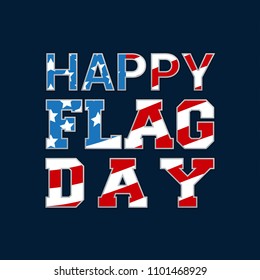 Happy Flag Day card vector illustration. USA Flag inside character.