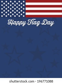 Happy Flag Day Custom Message Template Vector - Stars and Stripes