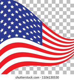 Happy Flag Day.  illustration with an American flag. USA symbolism. Creative concept for banners, posters and print.