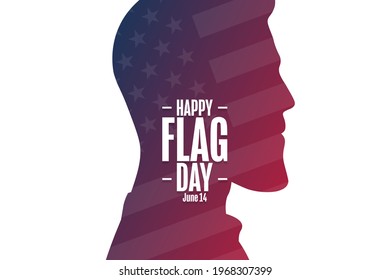 Happy Flag Day. June 14. Holiday concept. Template for background, banner, card, poster with text inscription. Vector EPS10 illustration
