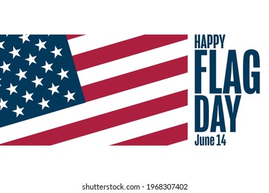 Happy Flag Day. June 14. Holiday concept. Template for background, banner, card, poster with text inscription. Vector EPS10 illustration