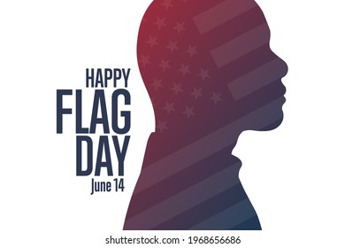 Happy Flag Day. June 14. Holiday concept. Template for background, banner, card, poster with text inscription. Vector EPS10 illustration